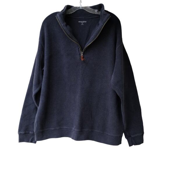 Woolrich Men's 1/4 zip Pullover 100% cotton Sweater - XL - Blue - Made in India - Picture 5 of 10